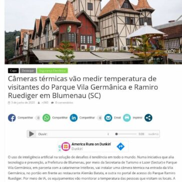 Câmeras térmicas vão medir temperatura de visitantes do Parque Vila Germânica e Ramiro Ruediger em Blumenau (SC) – Revista Tecnologia 360
