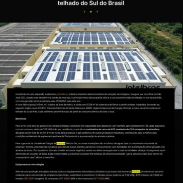 Intelbras inaugura maior usina fotovoltaica em telhado do Sul do Brasil – Rmax