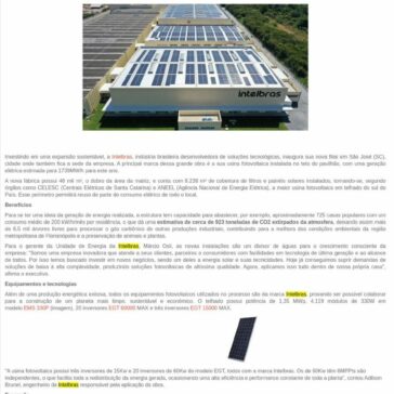 Intelbras inaugura maior usina fotovoltaica do Sul do Brasil – Feiras Industriais