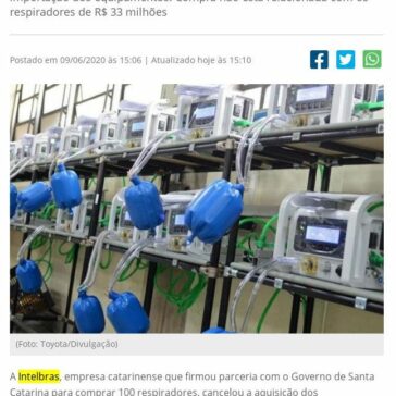 Compra de 100 respiradores para governo de SC é cancelada – Portal da Cidade