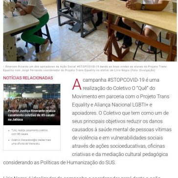 Coletivo O “Quê” realiza a campanha #STOPCOVID-19 – Tribuna Hoje