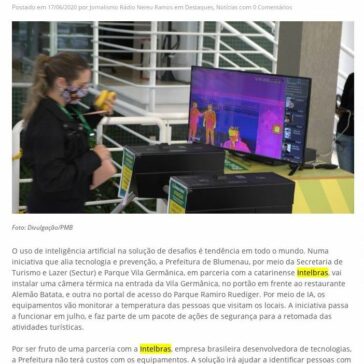 Câmeras térmicas vão medir a temperatura dos visitantes do Parque Vila Germânica e Ramiro Ruediger – Radio Nereu Ramos 760 AM