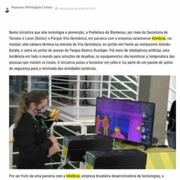 Câmeras térmicas vão medir a temperatura de visitantes do Parque Vila Germânica e Ramiro Ruediger – Nw Blumenau