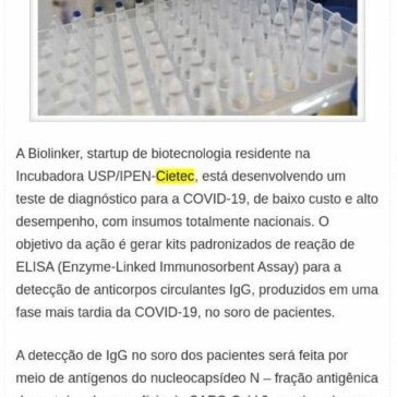 Startup do Cietec desenvolve teste totalmente nacional de diagnóstico da COVID-19 – Valor Agregado