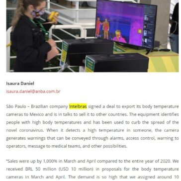 Intelbras to export body temperature cameras – ANBA – Agência de Notícias Brasil-Árabe