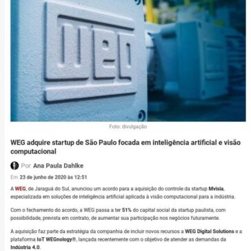 WEG adquire startup de São Paulo focada em inteligência artificial e visão computacional – Economia SC