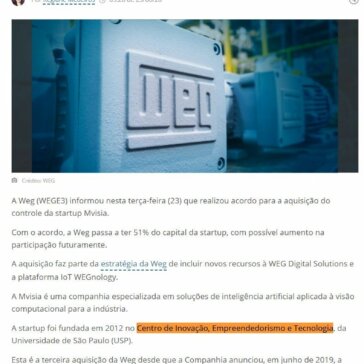 WEG (WEGE3) adquire startup de Inteligência Artificial; Braskem (BRKM5) anuncia compra de energia renovável – Eu quero investir