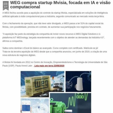 WEG compra startup Mvisia, focada em IA e visão computacional – Fusões & Aquisições