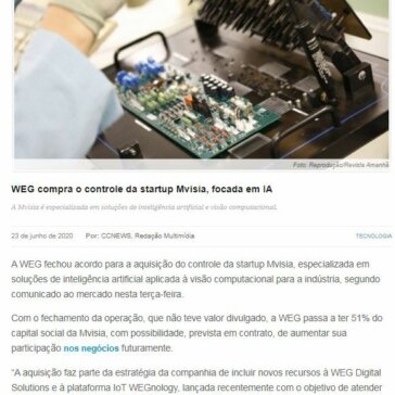 WEG compra o controle da startup Mvisia, focada em IA – Jornal Correio Capixaba