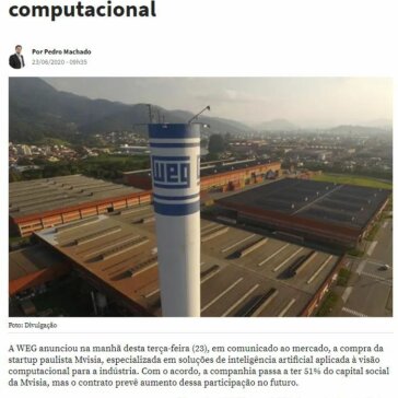 WEG compra startup paulista focada em inteligência artificial e visão computacional – NSC Total