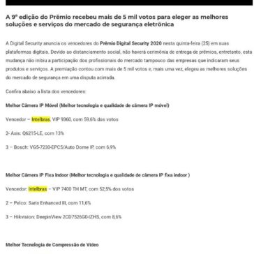 Prêmio Digital Security anuncia vencedores de 2020 – Digital Security