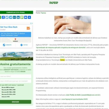 TREINAMENTO TÉCNICO EM ENGENHARIA DE SOFTWARE EM EMPRESA COM APOIO PIPE-FAPESP – Agrosoft Brasil