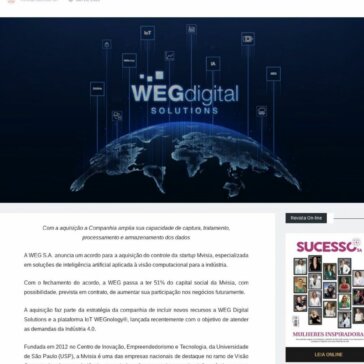 WEG adquire Startup focada em Inteligência Artificial e Visão Computacional – Sucesso SA