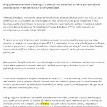 IJF recebe câmera térmica para identificação de casos suspeitos de Covid-19 – Jornal do Comércio do Ceará