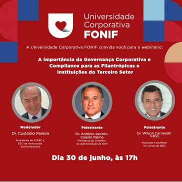 Webinar gratuito debate governança corporativa e compliance para as filantrópicas