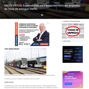 ENTREVISTAS: Especialistas em transportes criticam proposta de Doria de extinguir EMTU – Notícias de Campinas