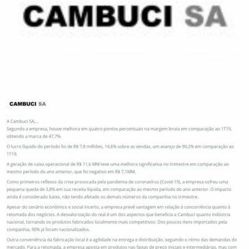 Cambuci SA – Criteria Capital