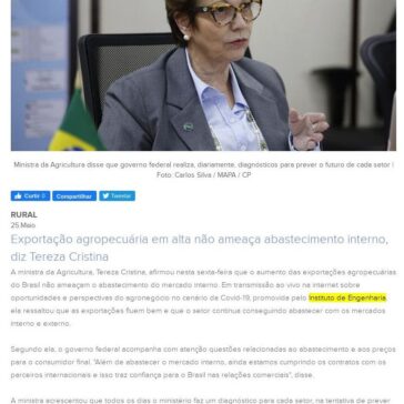 Exportação agropecuária em alta não ameaça abastecimento interno, diz Tereza Cristina – Acisat