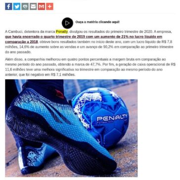 Penalty celebra início do ano, mas já sente efeitos da pandemia – Máquina do Esporte