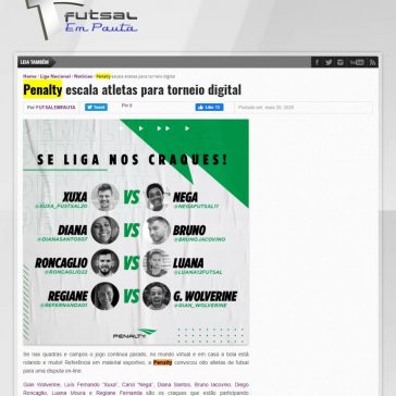Penalty escala atletas para torneio digital – Futsal em Pauta