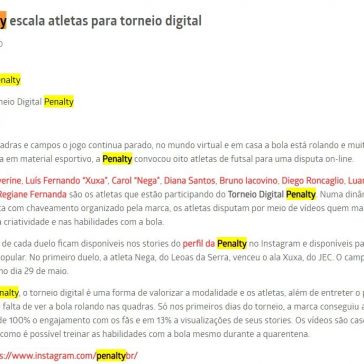 Penalty escala atletas para torneio digital – Mundo do Marketing