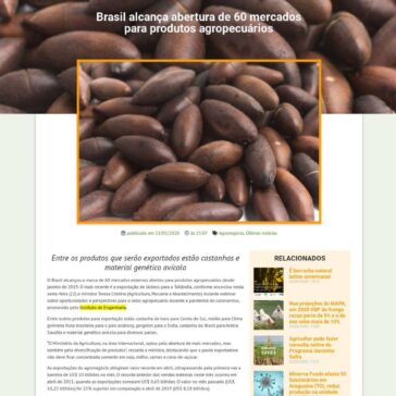 Brasil alcança abertura de 60 mercados para produtos agropecuários – Jornal Campo Aberto