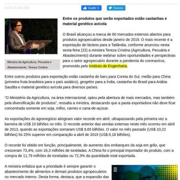 Brasil alcança abertura de 60 mercados para produtos agropecuários – Jovem Sul News