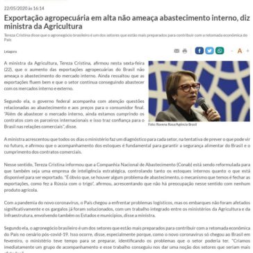 Exportação agropecuária em alta não ameaça abastecimento interno, diz ministra da Agricultura – LeiaAgora