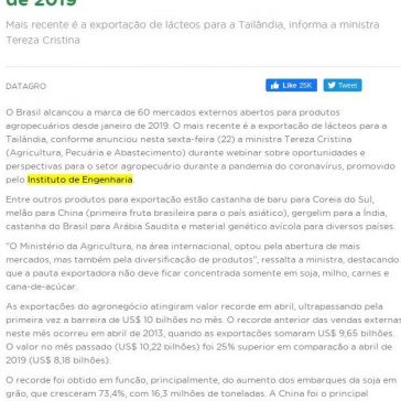 Brasil alcança abertura de 60 mercados para produtos agropecuários desde janeiro de 2019 – Universo Agro