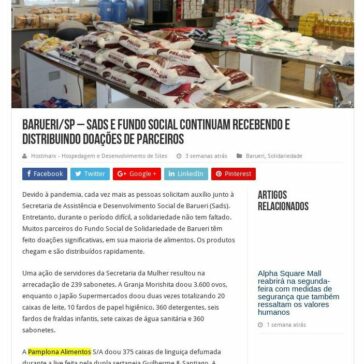 Barueri/SP – Sads e Fundo Social continuam recebendo e distribuindo doações de parceiros – Alpha Times