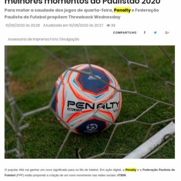 #TBW: campanha digital relembra os melhores momentos do Paulistão 2020 – JE Online
