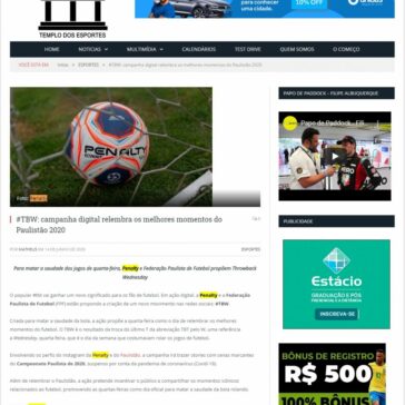 #TBW: campanha digital relembra os melhores momentos do Paulistão 2020 – Templo dos Esportes