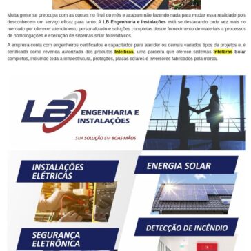 LB Engenharia e Instalações se destaca no mercado por oferecer atendimento personalizado e soluções completas em sistemas solar fotovoltaicos – Nogueirense