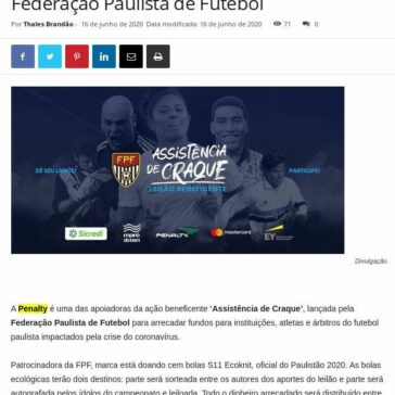 Penalty apoia leilão beneficente da Federação Paulista de Futebol – Cidade Marketing