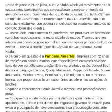 1° Sanduba Week começa nesta terça – Central de Notícias