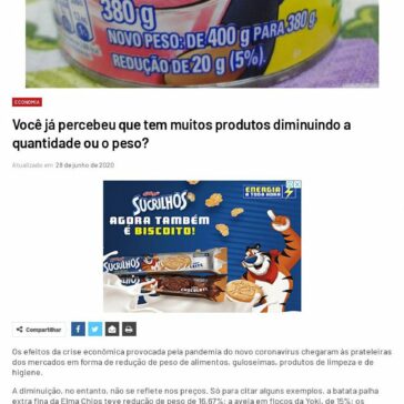 Você já percebeu que tem muitos produtos diminuindo a quantidade ou o peso? – Rádio Fraiburgo FM