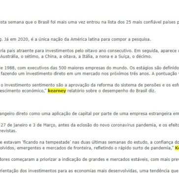 EUA consultoria A. T. Kearney – Nas Notícias