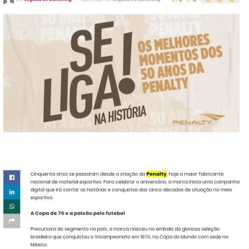 Penalty celebra 50 anos e relembra trajetória em campanha digital – Abc da Comunicação