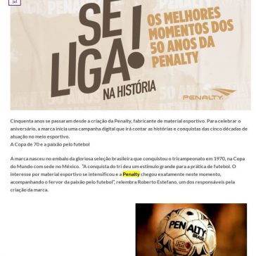 Penalty celebra 50 anos e relembra trajetória em campanha digital – Marcas pelo Mundo