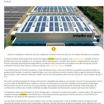 Intelbras inaugura usina solar na região sul do Brasil – Portal Solar