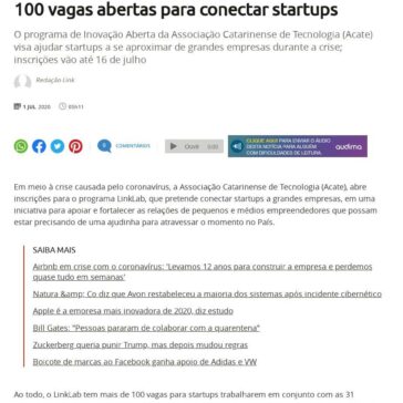 Em SC, programa de inovação da Acate tem 100 vagas abertas para conectar startups – Terra