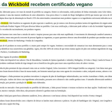 Pães da Wickbold recebem certificado vegano – Aditivos & Ingredientes