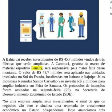 Penalty investe na ampliação de unidades e gera 235 novos empregos na Bahia – Ilhéus .net