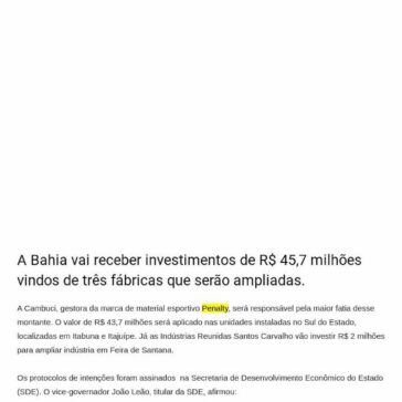 Fábrica da Penalty vai abrir vagas de emprego no Sul da Bahia – Qualifique Já