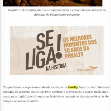 Penalty completa 50 anos e celebra trajetória em campanha digital – Rede Press