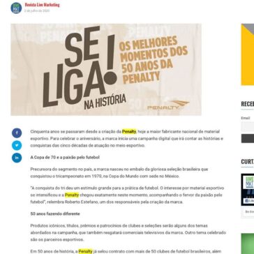 Penalty celebra 50 anos e relembra trajetória em campanha digital – Revista Live Marketing