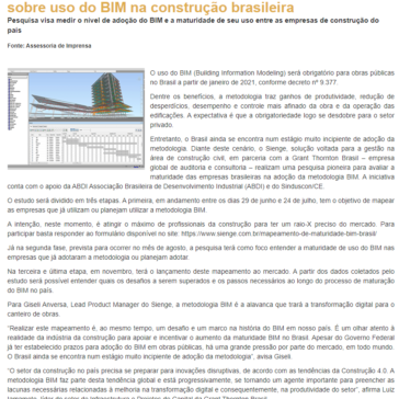 Sienge e Grant Thornton Brasil organizam estudo inédito sobre uso do BIM na construção brasileira – Revista Grandes Construções