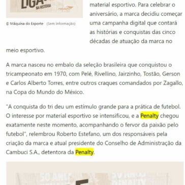 Penalty celebra 50 anos e relembra trajetória em campanha digital – MSN Brasil