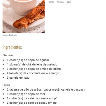 Chocolate quente com palitos crocantes – Nossa – UOL