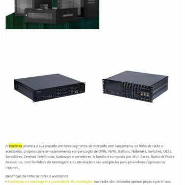 Intelbras inova com lançamento de linha de racks e acessórios para ISPs – Acesso Wi-Fi.com